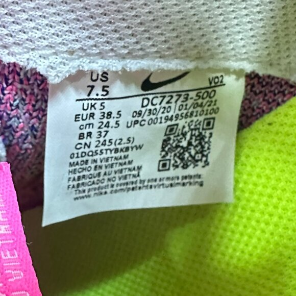 ⭐Nike AF 1 Crater Flyknit  Mens Shoes Fuchsia Glow 2020 Sz 6 Rare DC7273-500 New - Picture 9 of 11